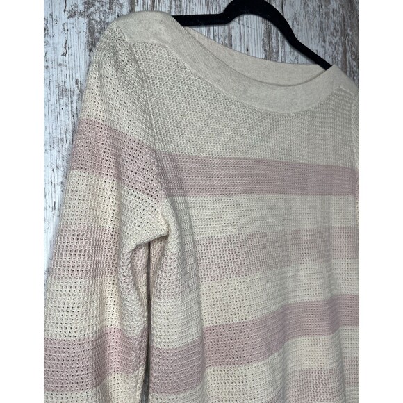Market & Spruce Sweater Womens Small Petite Pink Tawnee Waffle Stitch Pullover - Picture 5 of 12